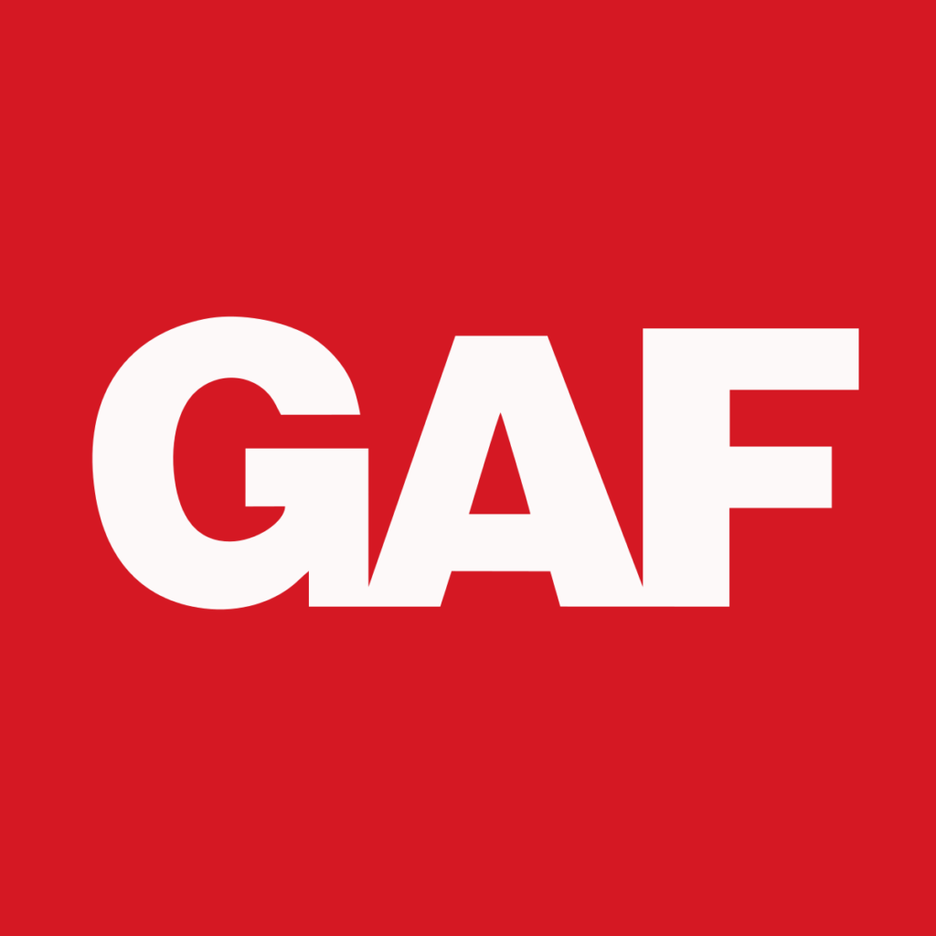 a red square with white letters