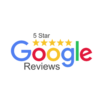 a logo with text and stars